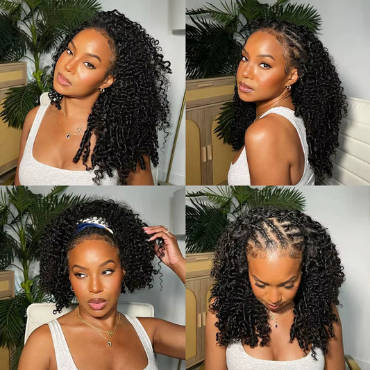 Glueless Curly Half Wig — 3 Styles in 1 | Real Hair | Ready in 2 Minutes