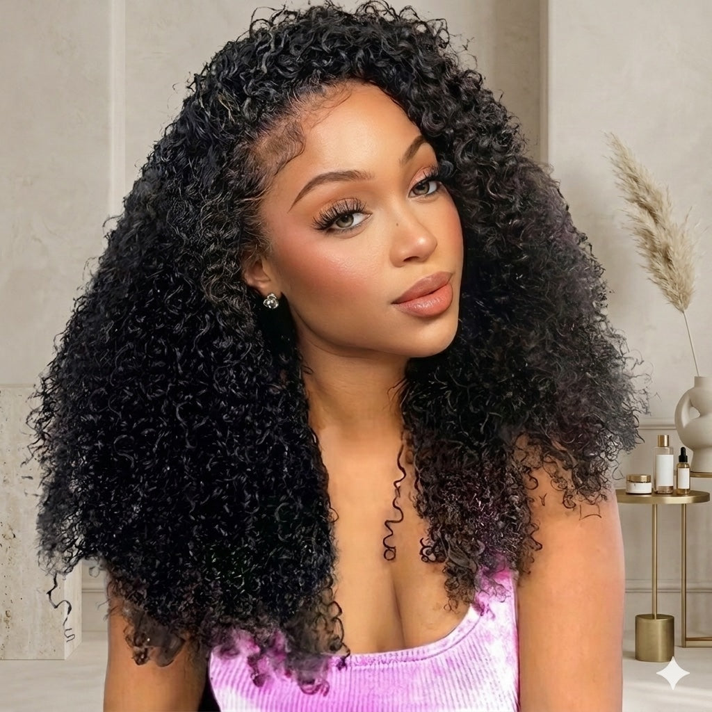 Glueless Curly Half Wig — 3 Styles in 1 | Real Hair | Ready in 2 Minutes