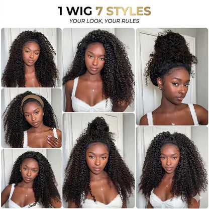 Glueless Curly Half Wig — 3 Styles in 1 | Real Hair | Ready in 2 Minutes