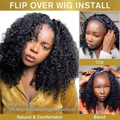 Glueless Curly Half Wig — 3 Styles in 1 | Real Hair | Ready in 2 Minutes