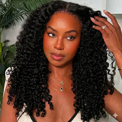 Glueless Curly Half Wig — 3 Styles in 1 | Real Hair | Ready in 2 Minutes